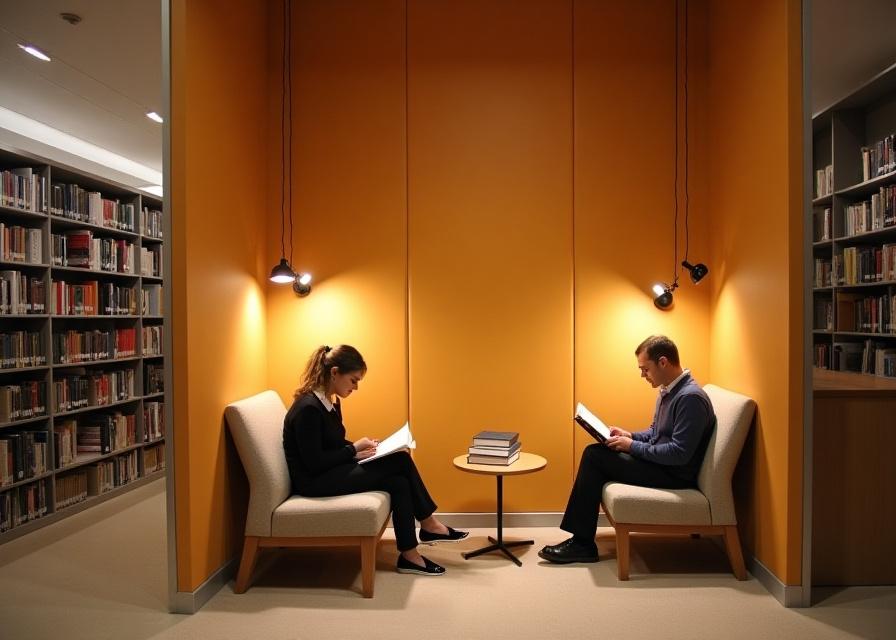 Bibliothek mit akustischen Textillösungen – Case Study